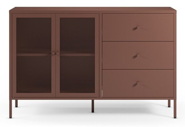 Cassettiera burgundy in metallo 140x90x40 cm Fayna – Marckeric