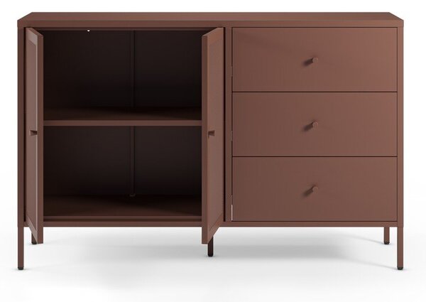 Cassettiera burgundy in metallo 140x90x40 cm Fayna – Marckeric