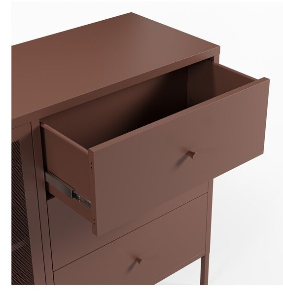 Cassettiera burgundy in metallo 140x90x40 cm Fayna – Marckeric