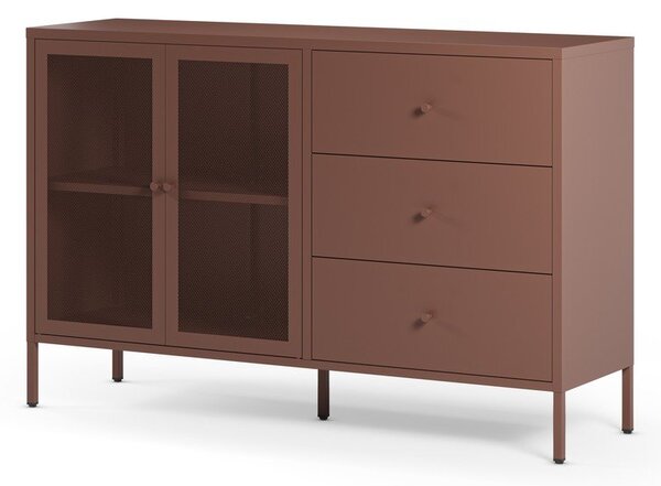 Cassettiera burgundy in metallo 140x90x40 cm Fayna – Marckeric