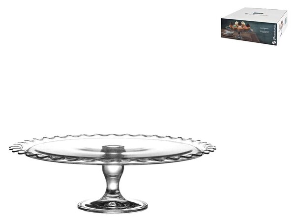 Alzata Maxi Patisserie in vetro con base e bordo cm 37x12 h