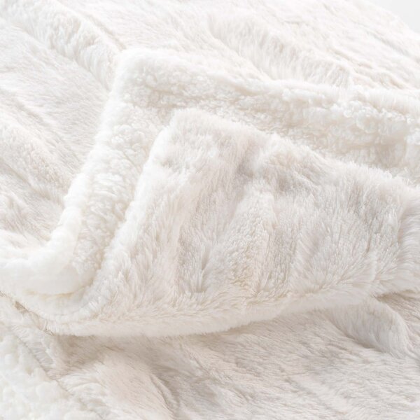 Coperta color crema in micropile 180x220 cm Foxy – douceur d'intérieur