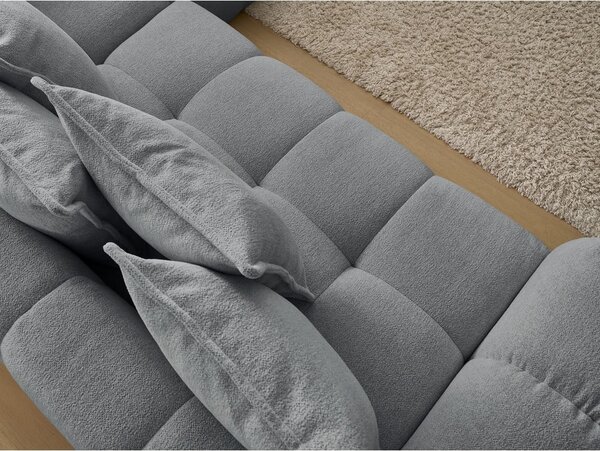 Divano angolare grigio scuro allungabile e con contenitore (penisola a destra/a L) con rivestimento in ciniglia Everest – Bobochic Paris