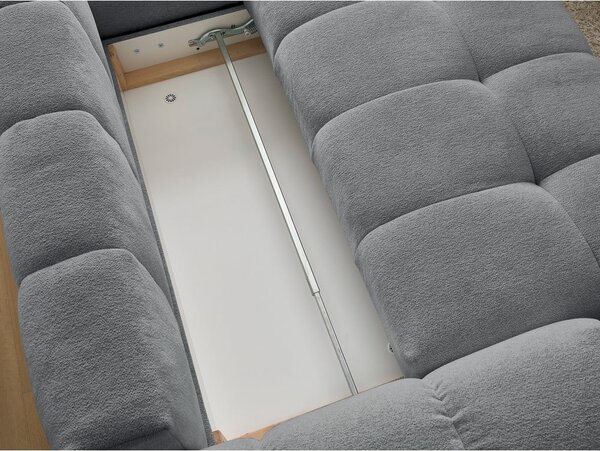 Divano angolare grigio scuro allungabile e con contenitore (penisola a destra/a L) con rivestimento in ciniglia Everest – Bobochic Paris