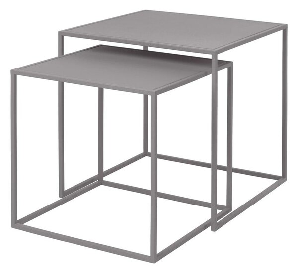 Set di 2 tavolini in metallo grigio chiaro 40x40 cm Fera - Blomus