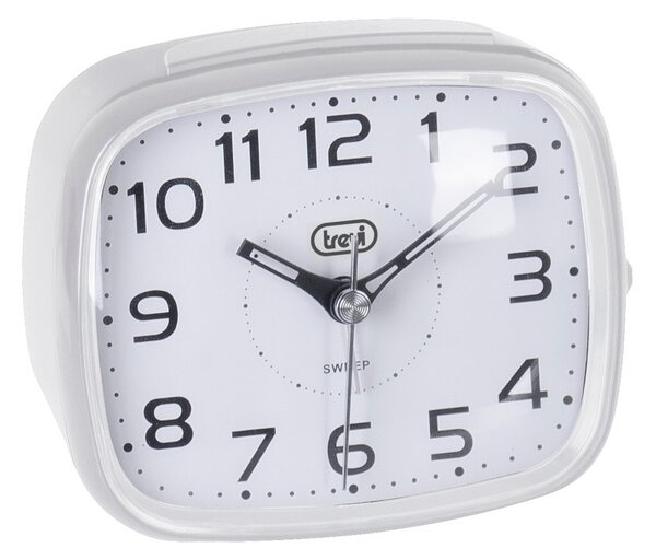 Trevi SL3054 Bianco Orologio Sveglia Lancette Movimento Silenzioso Suoneria Elettronica