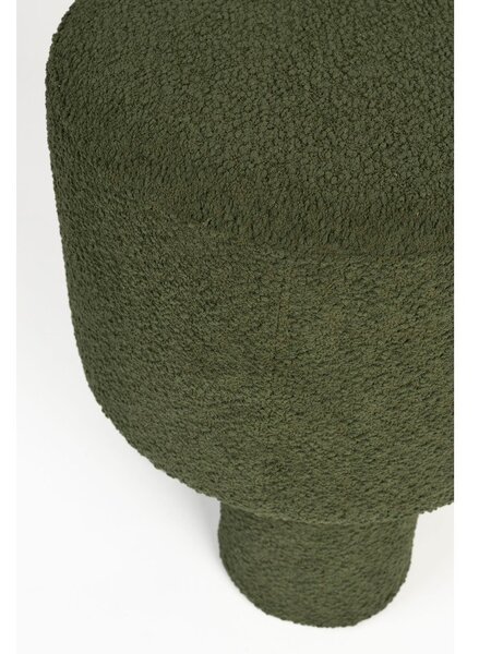 Poggiapiedi verde con rivestimento in bouclé Marcos – White Label