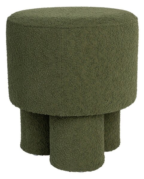 Poggiapiedi verde con rivestimento in bouclé Marcos – White Label