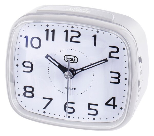 Trevi SL3054 Bianco Orologio Sveglia Lancette Movimento Silenzioso Suoneria Elettronica