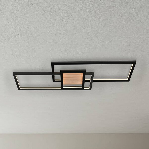 Plafoniera a LED Emiljan Lindby, dimmerabile, Nero, Soggiorno / Sala da pranzo, Metallo, Moderno, Plafoniera LED