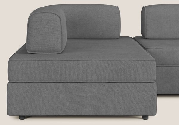 Liberty divano panoramico con pouf estraibile e schienali movibili in