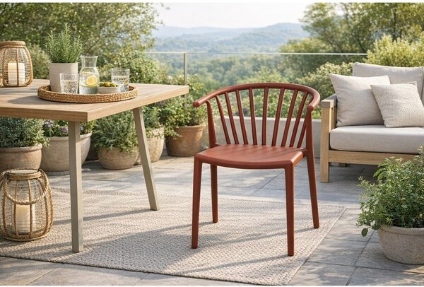 Sedia da esterno marrone in plastica Capri – Bonami Essentials