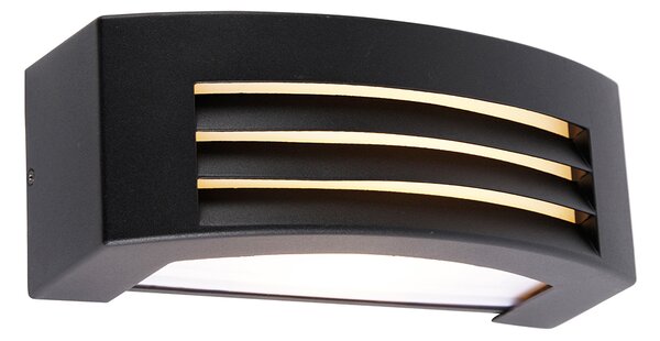 Lampada da parete per esterni intelligente nera IP44 con Wi-Fi A60 - Hurricane