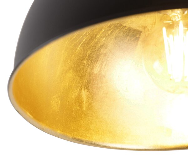 Lampada da soffitto intelligente nera con oro 28 cm con WiFi A60 - Magnax