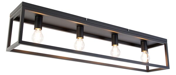 Lampada da soffitto intelligente nera 99,5 cm incl. 4 WiFi A60 - Cage