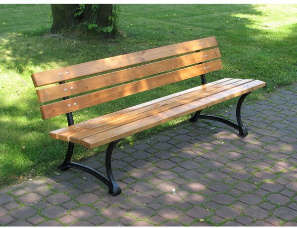 Panca da giardino di colore naturale in legno massiccio – Rojaplast