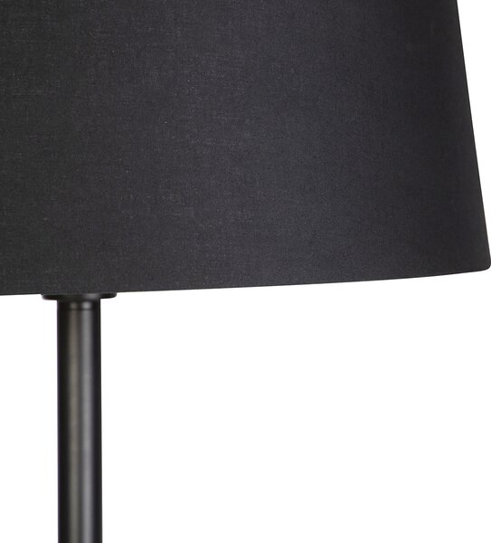 Lampada da terra intelligente nera con paralume nero 45 cm incl. WiFi A60 - Simplo