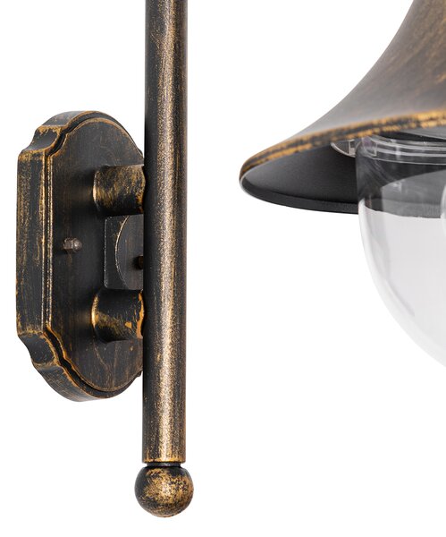 Lampada da parete per esterni intelligente oro antico IP44 incl. Wifi A60 - Daphne