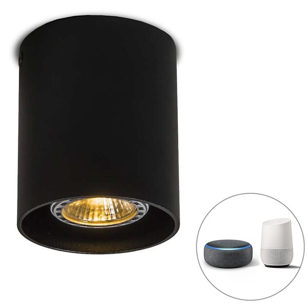 Faretto nero con lampadina smart GU10 - TUBO