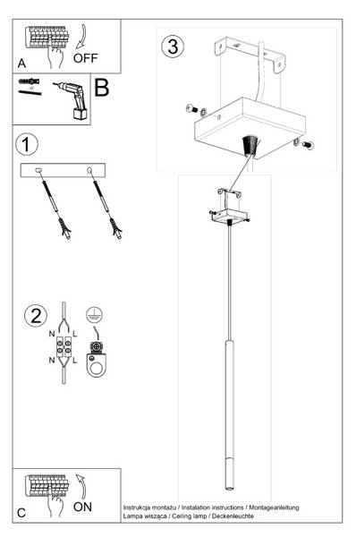 Lampadario a Sospensione MOZAICA 1 G9 Nero/Oro Colore Nero e Oro
