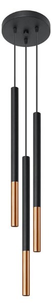 Lampada a Sospensione in Acciaio MOZAICA 3P Nero 3xG9