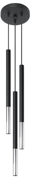 Lampada a Sospensione in Acciaio MOZAICA 3P Nero 3xG9