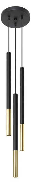 Lampada a Sospensione in Acciaio MOZAICA 3P Nero 3xG9