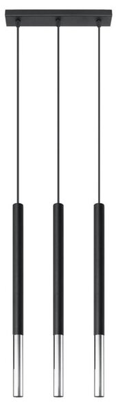 Lampada a Sospensione in Acciaio MOZAICA 3L Nero 3xG9