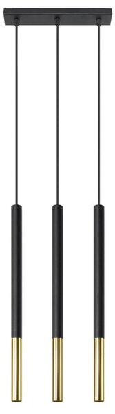 Lampada a Sospensione in Acciaio MOZAICA 3L Nero 3xG9