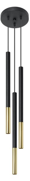 Lampada a Sospensione in Acciaio MOZAICA 3P Nero 3xG9