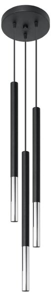 Lampada a Sospensione in Acciaio MOZAICA 3P Nero 3xG9