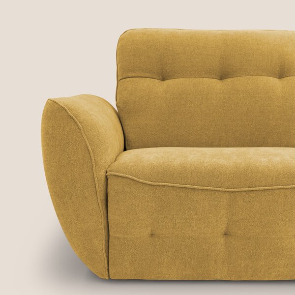 Cerbero divano angolare con pouf mobile in morbido bouclé impermeabile