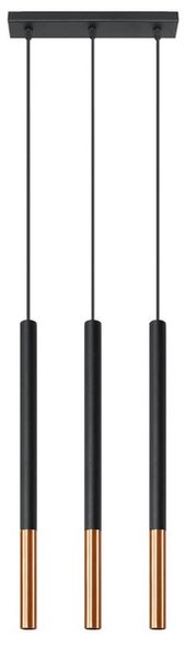 Lampada a Sospensione in Acciaio MOZAICA 3L Nero 3xG9
