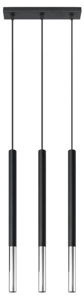 Lampada a Sospensione in Acciaio MOZAICA 3L Nero 3xG9
