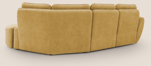 Cerbero divano angolare con pouf mobile in morbido bouclé impermeabile