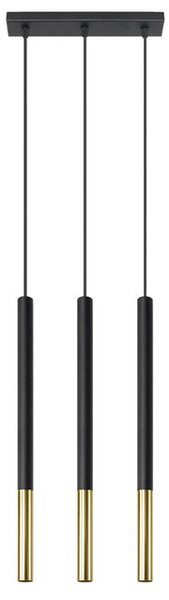 Lampada a Sospensione in Acciaio MOZAICA 3L Nero 3xG9