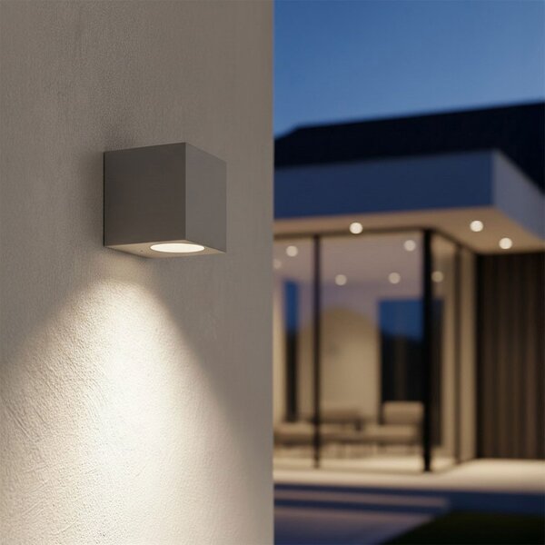 Applique Quadrata Monodirezionale IP65 - GU10 Grigio