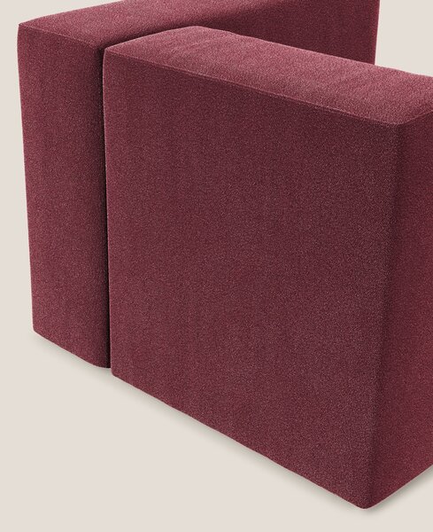 Nettuno modulo angolo/laterale in morbido tessuto bouclè T07 rosso