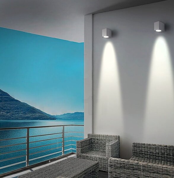 Applique Quadrata Monodirezionale IP65 - GU10 Grigio