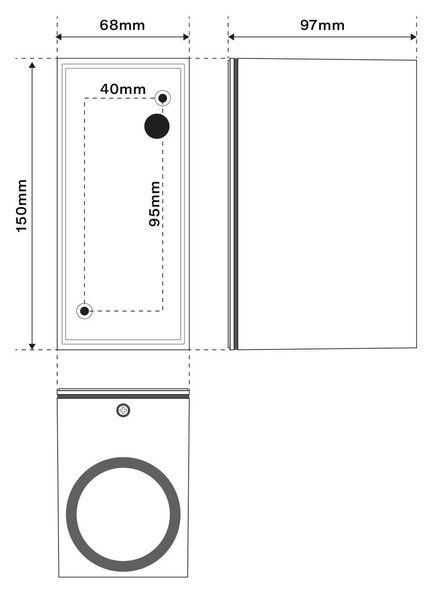 Applique Rettangolare Bidirezionale IP65 - GU10 Grigio