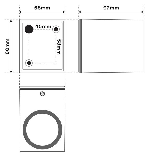 Applique Quadrata Monodirezionale IP65 - GU10 Corten