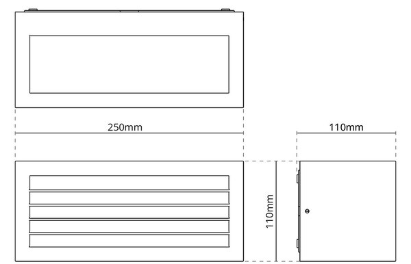 Applique Line Design E27 Mattone Ruggine Corten IP65 Antiabbagliamento