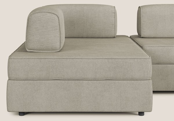 Liberty divano panoramico con pouf estraibile e schienali movibili in