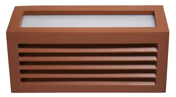 Applique Line Design E27 Mattone Ruggine Corten IP65 Antiabbagliamento