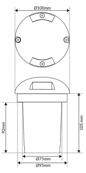 Faretto Calpestabile GU10 Bidirezionale IP66 - Doppio pressacavo