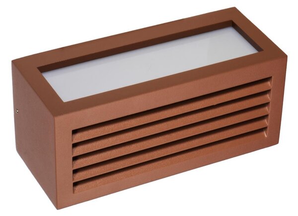 Applique Line Design E27 Mattone Ruggine Corten IP65 Antiabbagliamento