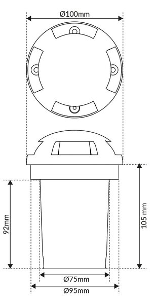 Faretto Calpestabile GU10 4 Direzioni IP66 - Doppio Pressacavo