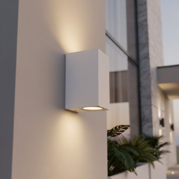 Applique Rettangolare Bidirezionale IP65 - GU10 Bianco