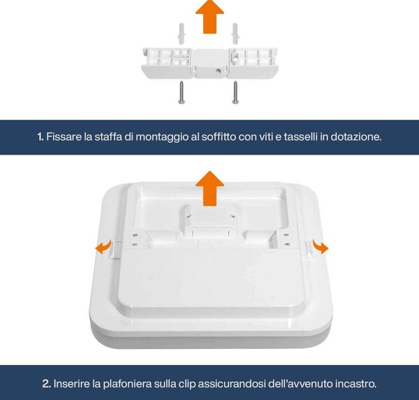 Plafoniera LED 18W IP65 Quadrata 22x22cm CCT Bianco Variabile