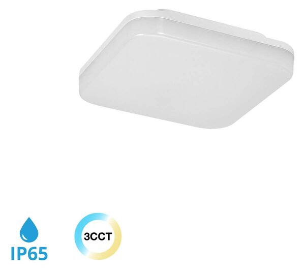 Plafoniera LED 18W IP65 Quadrata 22x22cm CCT Bianco Variabile